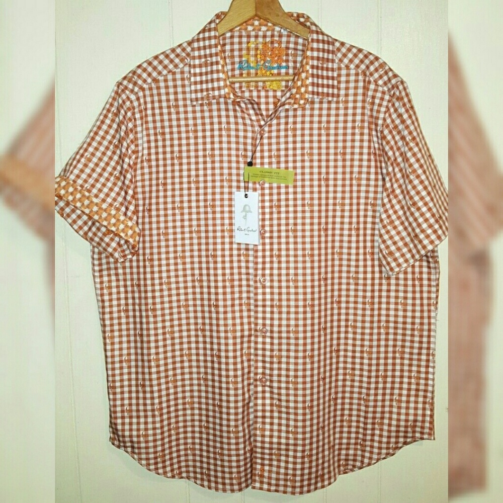Robert Graham Short Sleeve Button Shirt Mens Medium NWT